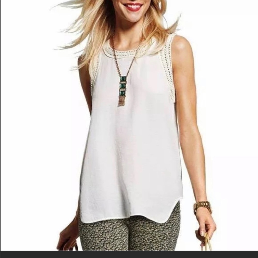 CAbi Ivory Marissa Crochet Top
